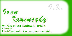 iren kaminszky business card